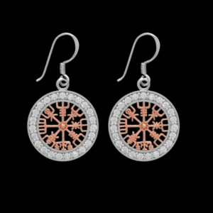 925 sterling silver with rose gold vegvisir earring viking jewellery vkngjewelry 48990979916104.png
