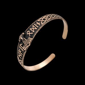 mjolnir with hail odin runes bronze bangle vkng jewelry vkngjewelry 58927624880456.jpg