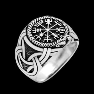 vegvisir and jormungandr ring silver viking jewelry vkngjewelry 58903550034248.jpg