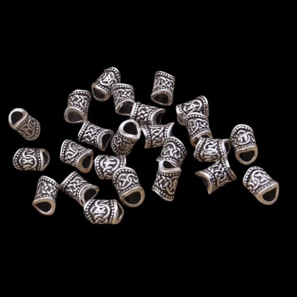 24 Viking Beads runes Elder Futhark (Bronzed) ?