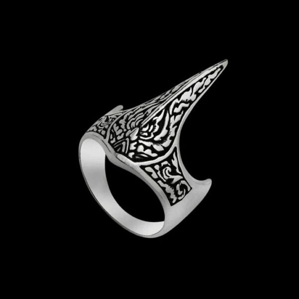 925 Sterling Silver Viking Raven Skull Handmade Ring