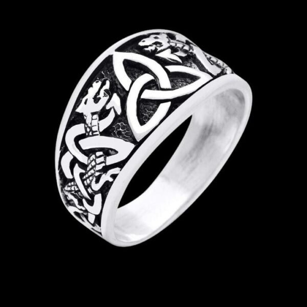 Triquetra Jormungandr Sterling Silver Ring