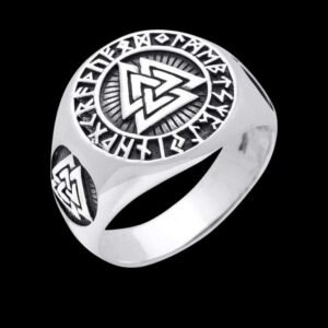 Valknut Silver Viking Signet Ring