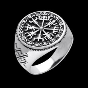 Vegvisir and Gungnir Sterling Silver Ring