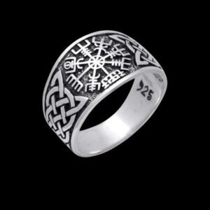 Vegvisir Norse Compass Knotwork Sterling Silver Ring