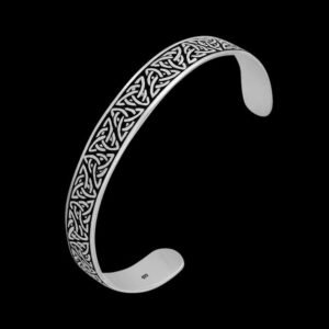 925 Sterling Silver Celtic Triquetra Knots Bangle