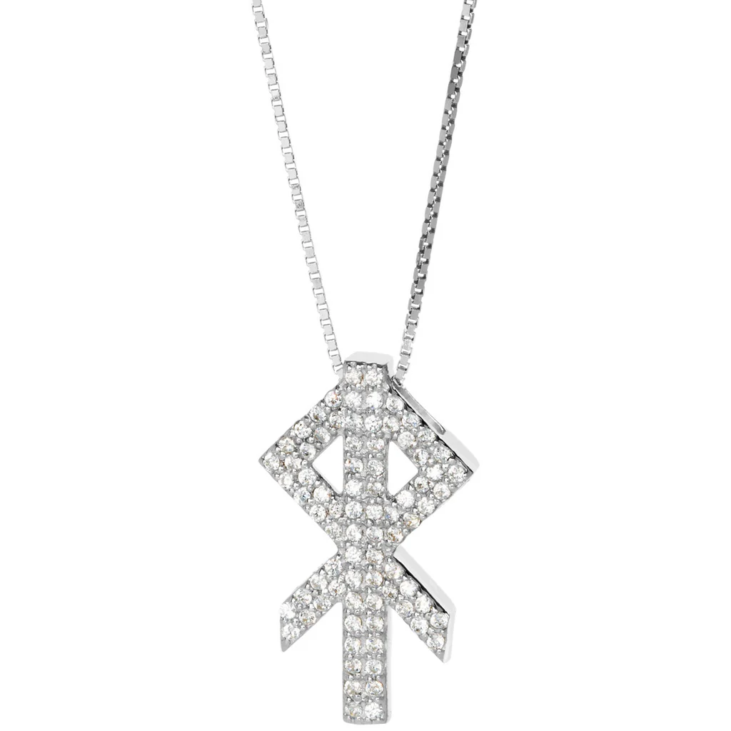 hálsprýði við bindrúnu fyri hjarta, 925s/zirconia hálsprýði við bindrúnu fyri hjarta, 925s/zirconia